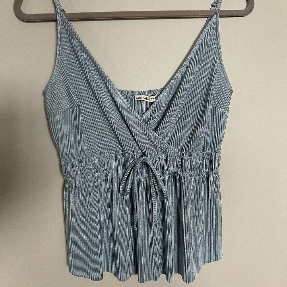 Blue ribbed tank top